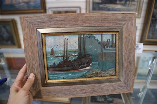 James Guthrie (1874-1952) Scottish harbour scenes 14 x 22cm